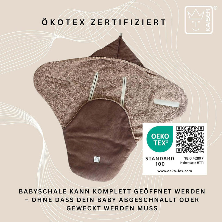 Kaiser Callie Cord Einschlagdecke für Babyschale, 80x40 cm, Wattiert, 0-12 Monate (caribou), caribou