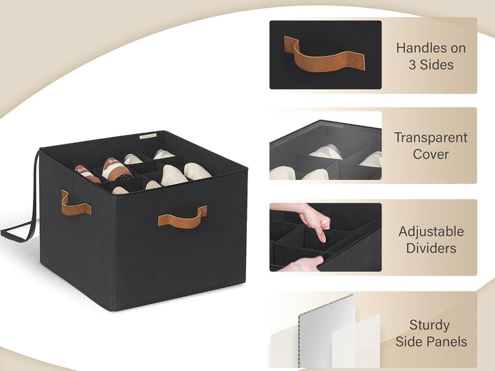 StorageWorks Schuh Organizer für Schrank, Schuhaufbewahrungsbox platzsparend für bis zu 16 Paar, Sch