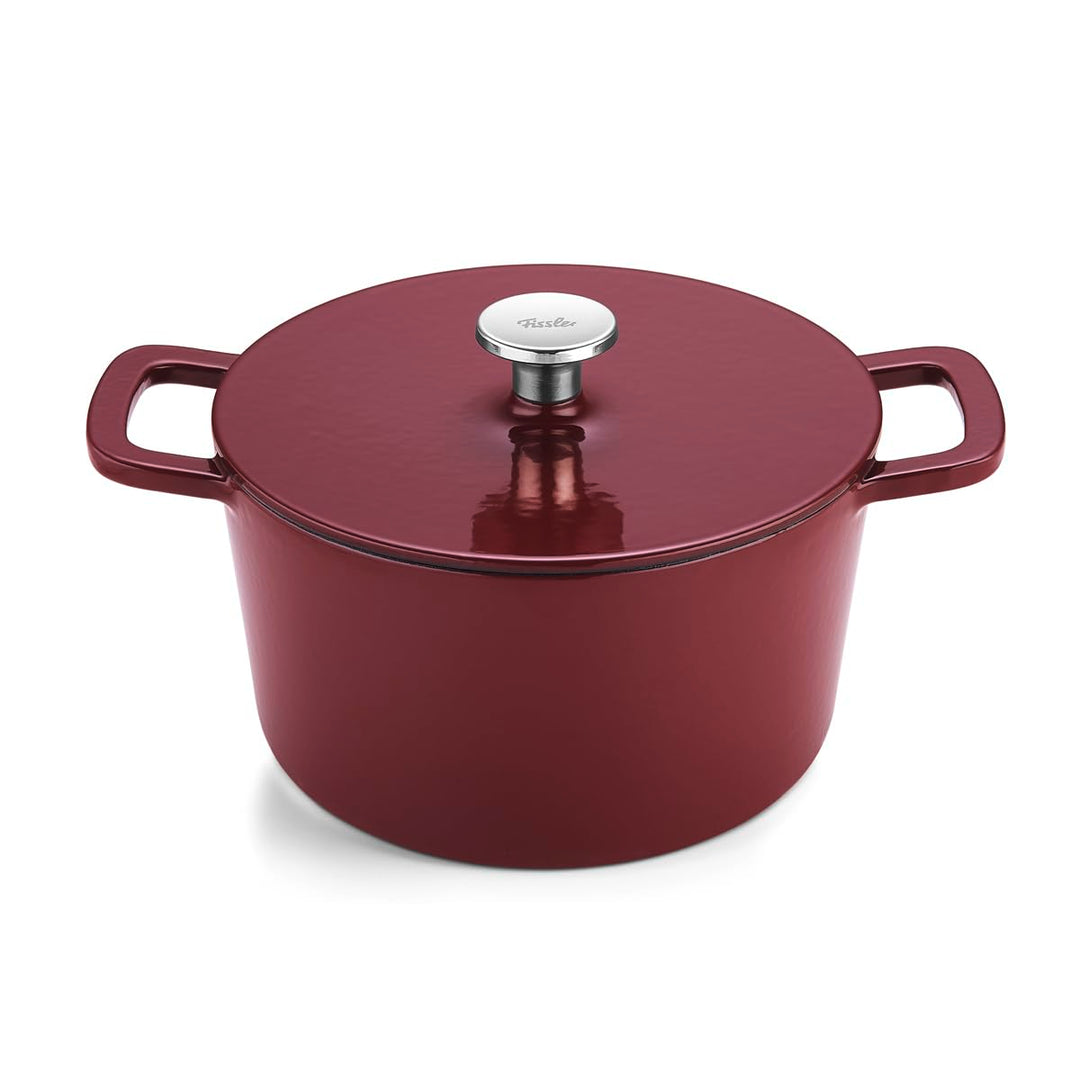 Fissler Moments Collection / Emaillierter Gusseisen-Bräter, rund (Ø 24 cm) Cast-Iron Topf, Cocotte A
