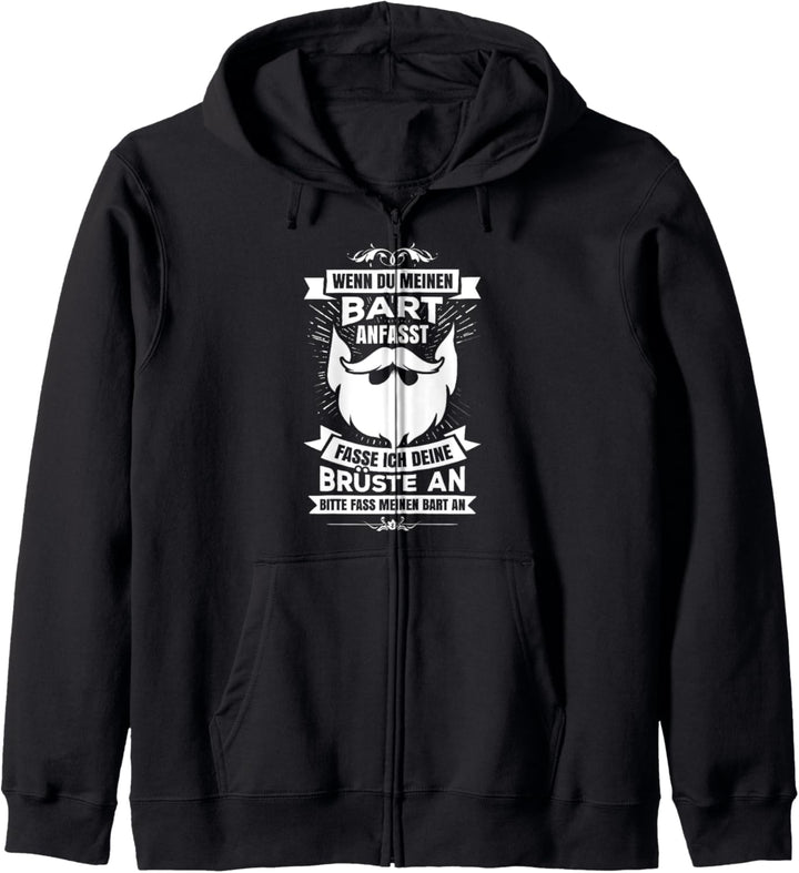 Lustiges Bart Geschenk Vollbart Spruch Beards Bartträger Kapuzenjacke