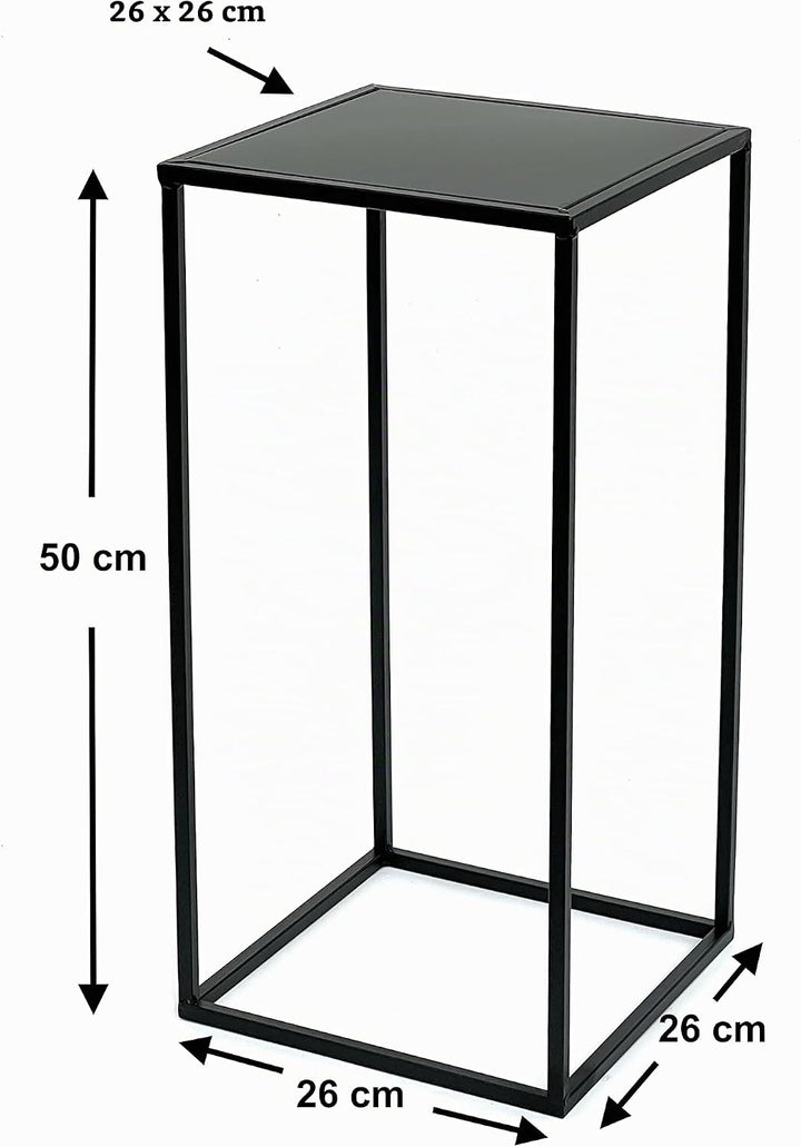 DanDiBo Blumenhocker Metall Schwarz Eckig 60-50 cm Blumenständer Beistelltisch 96312 Blumensäule Mod