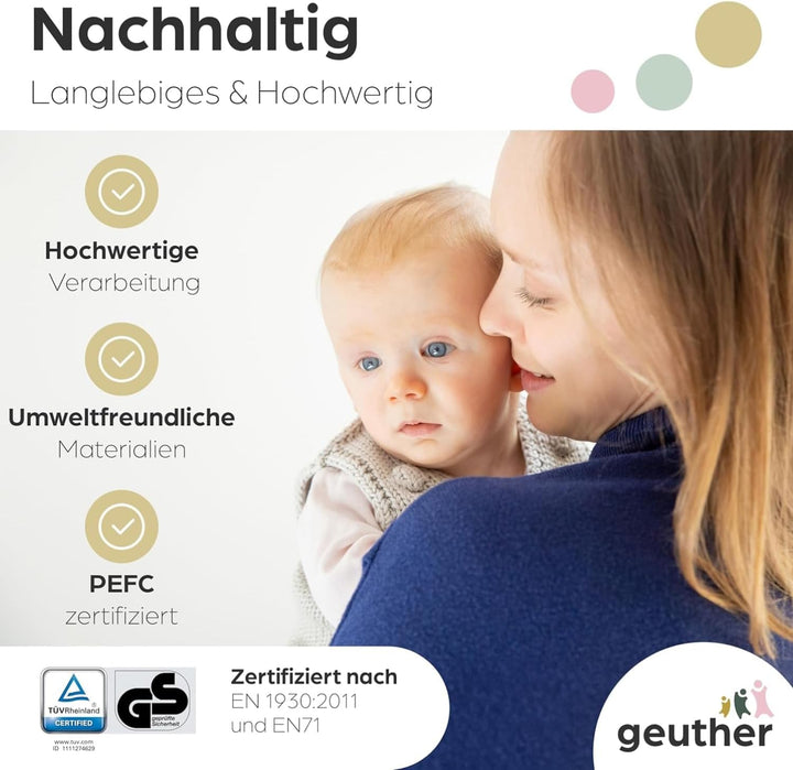 Geuther 2733+ ECO schwenkbares Treppenschutzgitter Passung: 67 cm - 107 cm TÜV/GS zertifiziert Türgi
