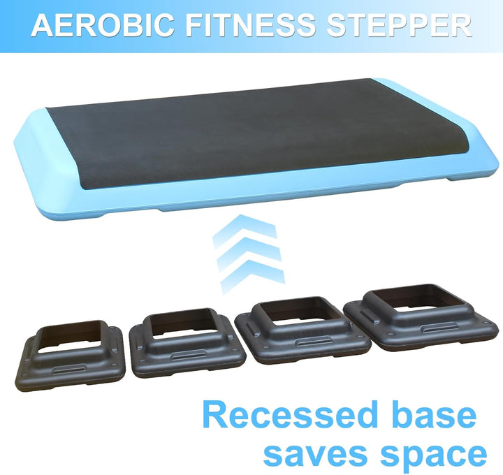 Aerobic Stepper 3-fach Höhenverstellbar Steppbrett 10/15/20 cm, Stepbench für zuhause bis 200 kg, Ru