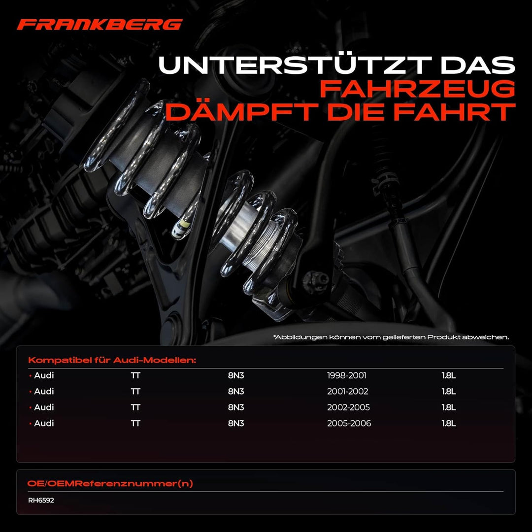 Frankberg 2x Federn Fahrwerksfeder Hinterachse Kompatibel mit TT 8N3 1.8T Coupe 1998-2006