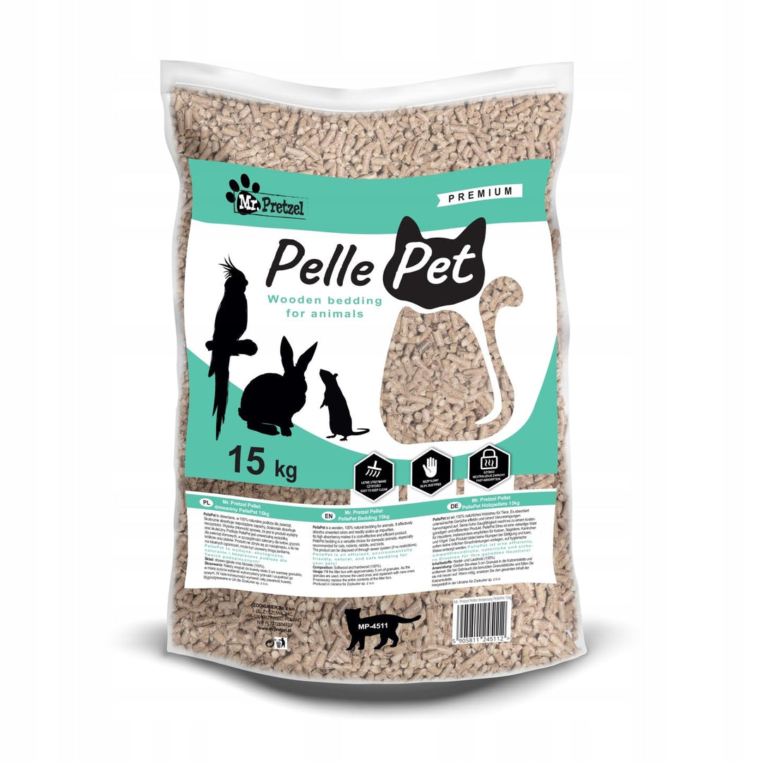 PellePet Kleintierstreu 40L Holzpellets Maxi Pack 15 kg natürliche Einstreu Kanninchen, Hamster, Mee