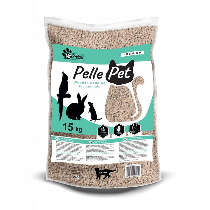 PellePet Kleintierstreu 40L Holzpellets Maxi Pack 15 kg natürliche Einstreu Kanninchen, Hamster, Mee