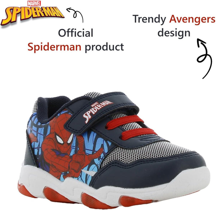 Spiderman Blinkschuhe Jungen von 2 bis 8 Jahre, Niedriger Leuchtschuhe mit Licht für Kinder, Lustige