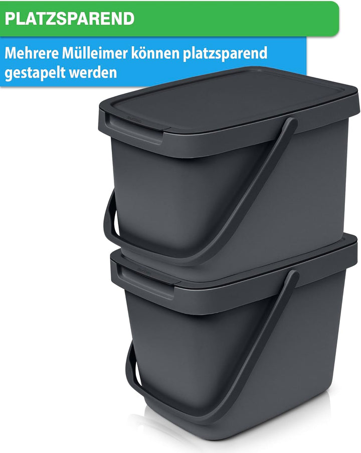 YourCasa 2 STK. Biomülleimer Küche - 6L Komposteimer für alltäglichen Biomüll - Mit Deckel und Wanda