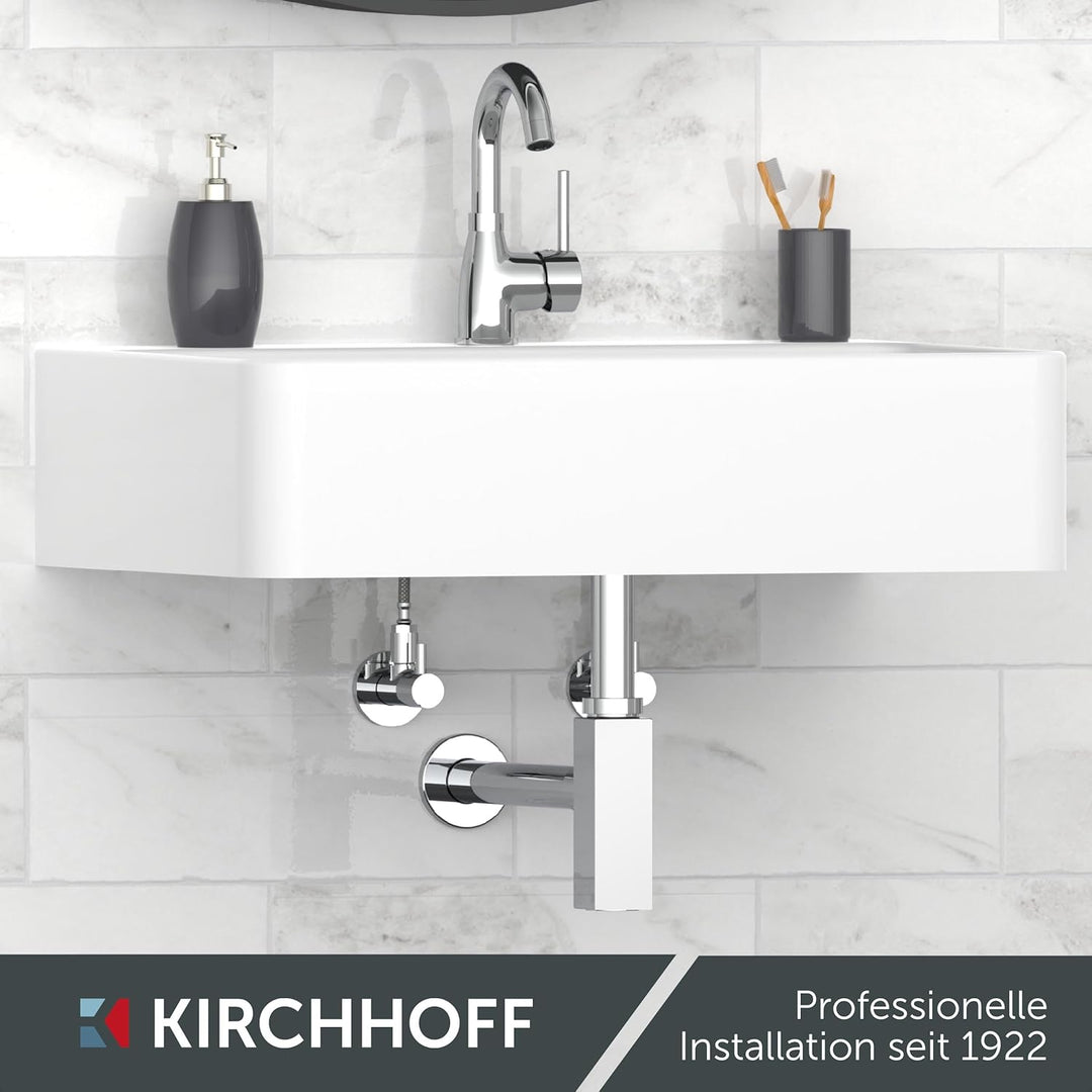 KIRCHHOFF Flaschensiphon Design Siphon, Abfluss, Ablaufgarnitur für Waschbecken und Waschtisch, Geru