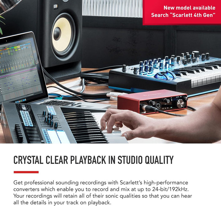 Focusrite Scarlett 4i4 3. Gen USB-Audio-Interface für Aufnahmen, Kompositionen und Streaming — High-
