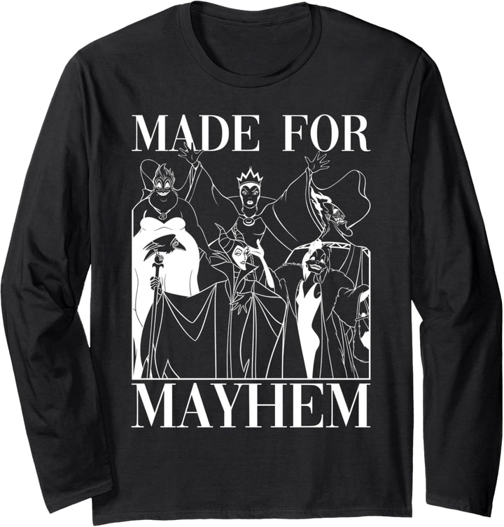 Disney Villains Group Shot Made For Mayhem Outline Langarmshirt