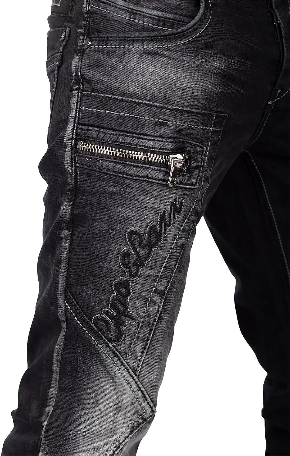 Cipo &amp; Baxx Herren Jeans in Regular &amp; Slim Fit im Biker- und Used-Look | Verschiedene Designs mit St