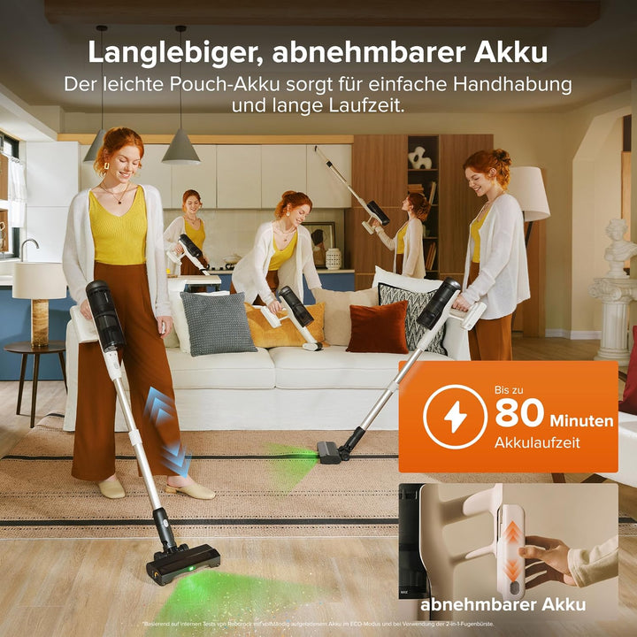 roborock H60 Hub Pro kabelloser Staubsauger mit automatischer Absaugstation, 170AW Saugleistung für