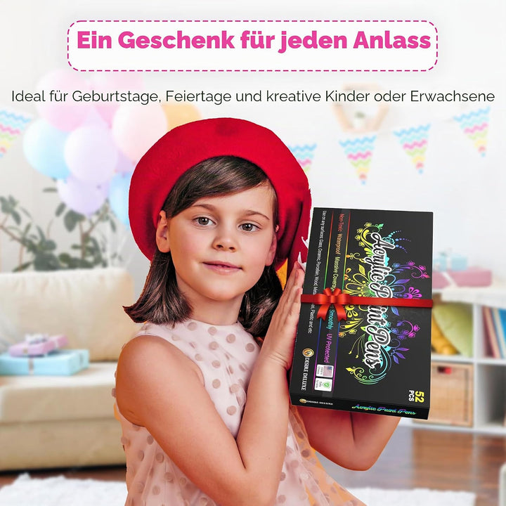 Desire Deluxe Acrylstifte zum Bemalen von Steinen, Keramik, Glas, Holz, Leinwand – Wasserbasierten,
