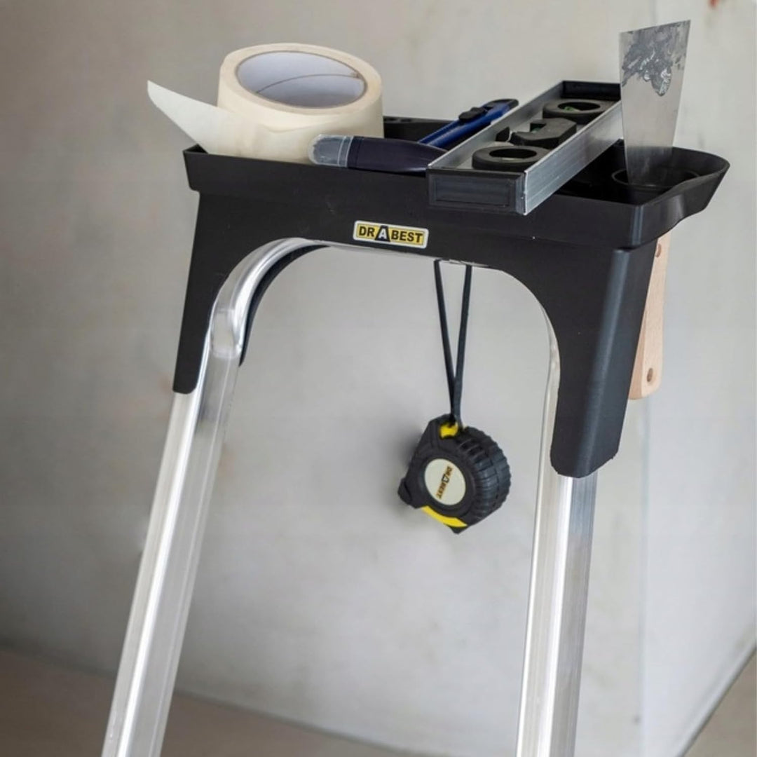 Drabest - Haushaltsleiter - Stehleiter - 6 Stufen - Arbeitshöhe 3,19m - Klappleiter aus Aluminium, m