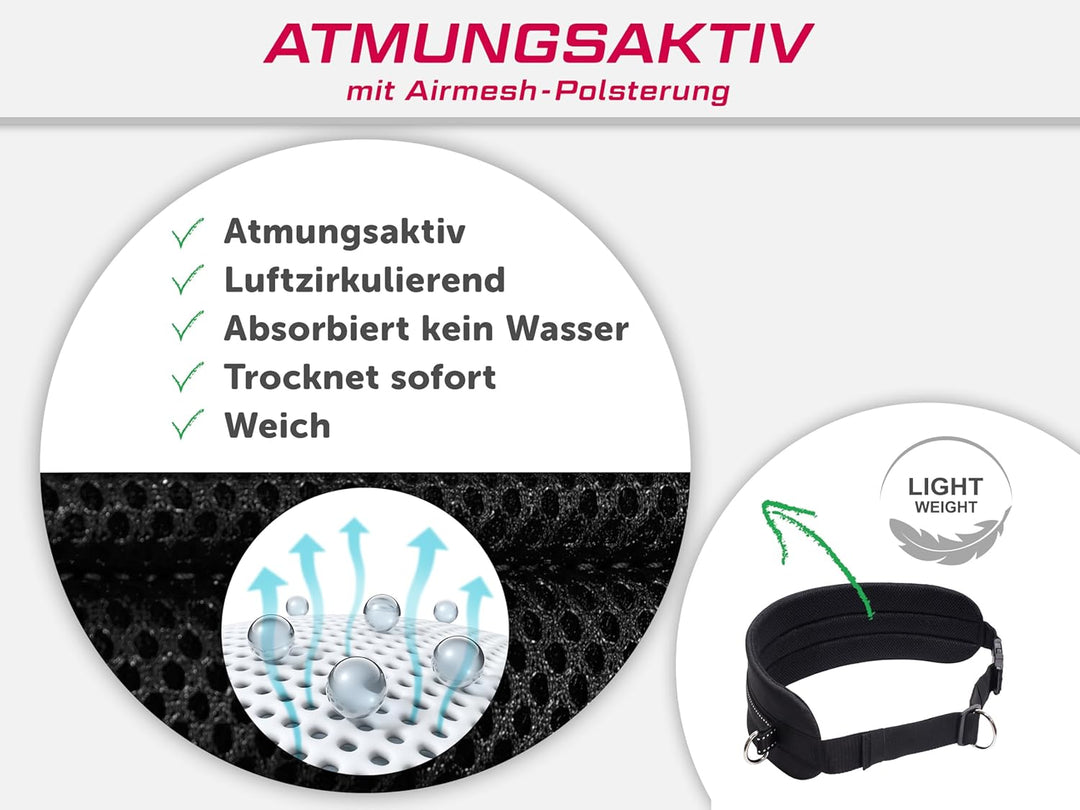 LASALINE Canicross Gürtel Bauchgurt für Hundeleine Dogtrekking Gürtel in Schwarz