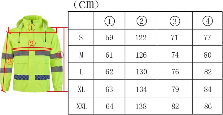 Oralidera Herren Regenanzug mit Kapuze Reflektierender Winddicht Regenjacke und Regenhose Wasserdich