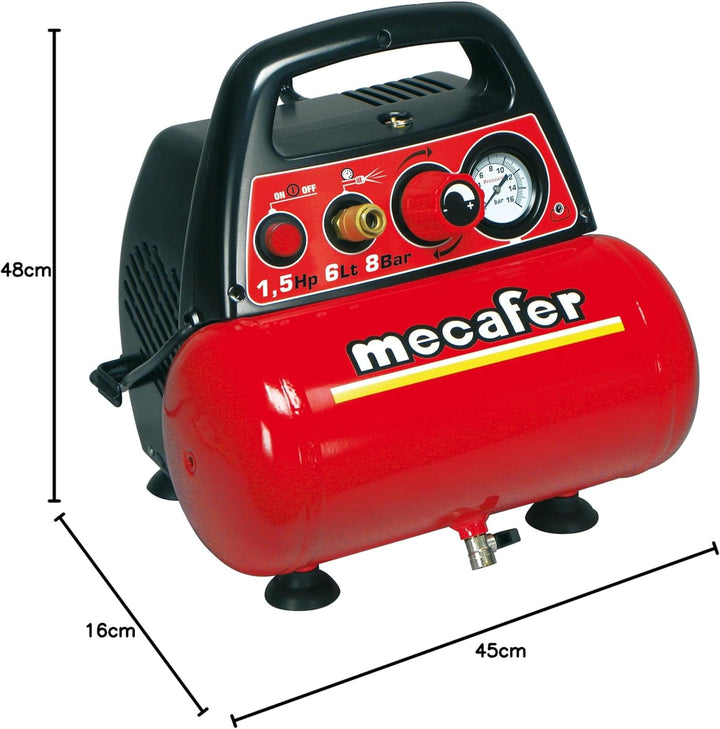 Mecafer 425528 Kompressor 6 L 1,5 HP New Vento Neuer Wind, Neuer Wind