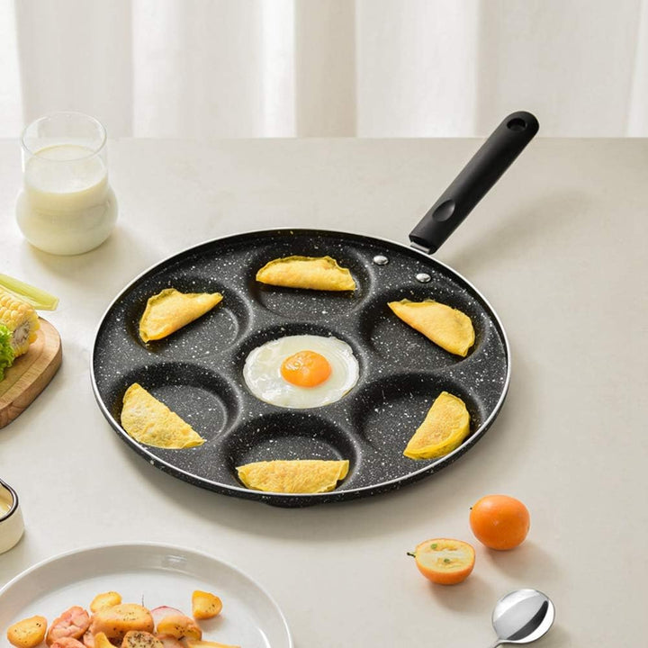 Pancake Pfanne Spiegeleipfanne, Ø30cm 7 Loch Pfanne Pfannkuchenpfanne Eierbratpfanne Antihaft Bratpf