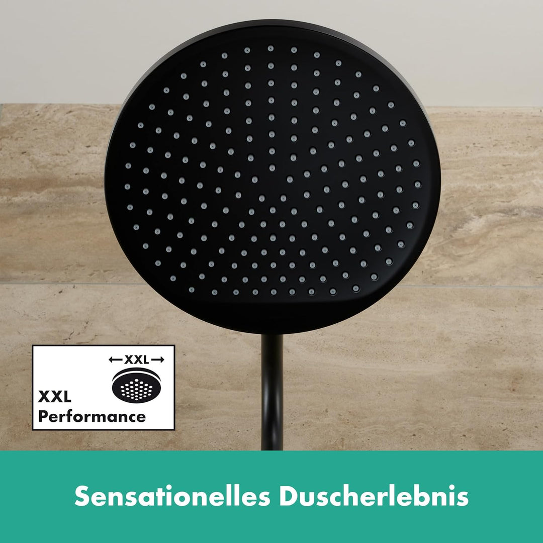 hansgrohe Duschkopf Crometta S, Kopfbrause Regendusche mit 1 Strahlart, Mattschwarz Mattschwarz rund