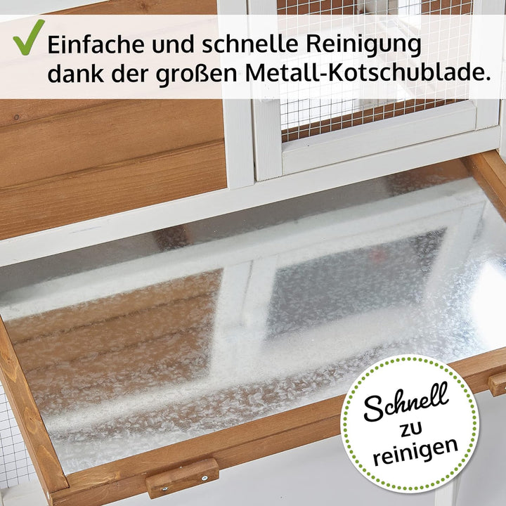 zooprinz moderner Hasenstall, Kaninchenstall – aus massivem Vollholz ideal für draussen -Einfach zu