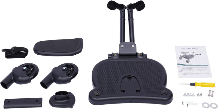 Buggy Board Universal Kinderwagen Skateboard – Mitfahrbrett mit Abnehmbarem Sitz 25kg, Faltbares Tri