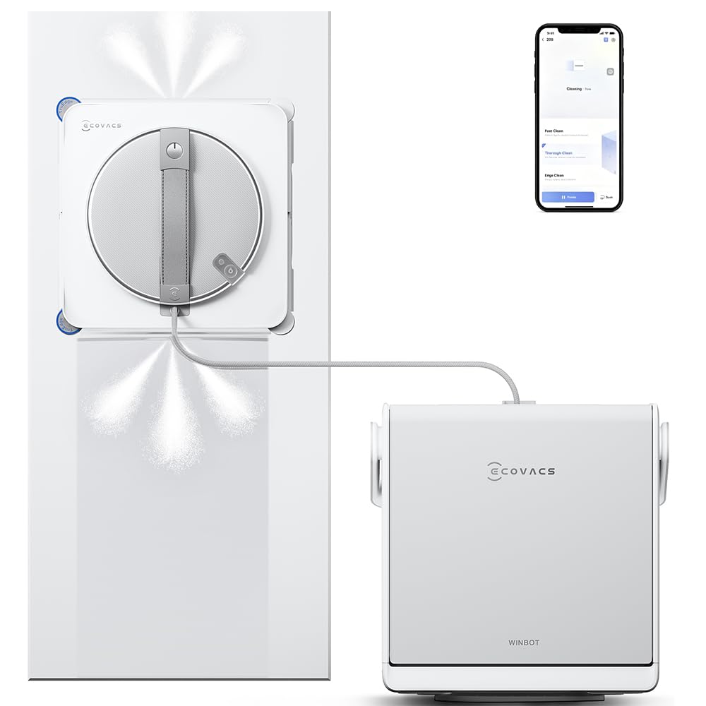 ECOVACS WINBOT W2S Omni Fensterreinigungsroboter, mit 6-in-1-Multifunktionsstation, TruEdge-zu-Rand-