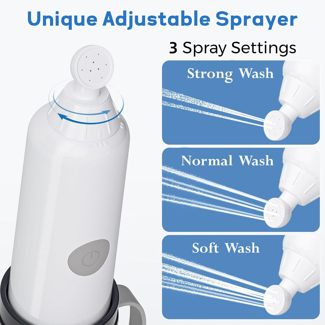 BIGCOW Tragbare Bidet mit 3 Sprühmodi | Elektrische Po Dusche | IPX7 Wasserschutz & Druckregulierung