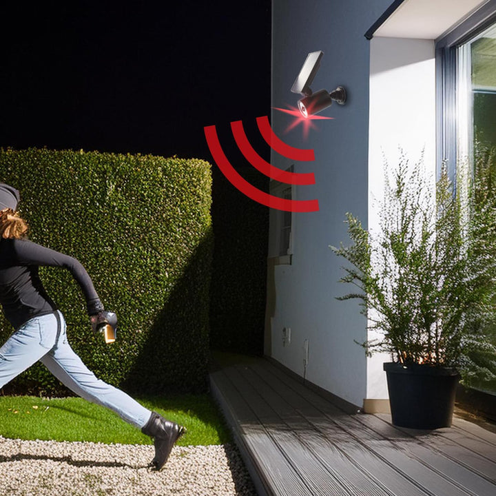 Maclean Solar Kamera-Attrappe mit Bewegungsmelder und LED-Licht | IP Überwachungskamera Attrappe mit