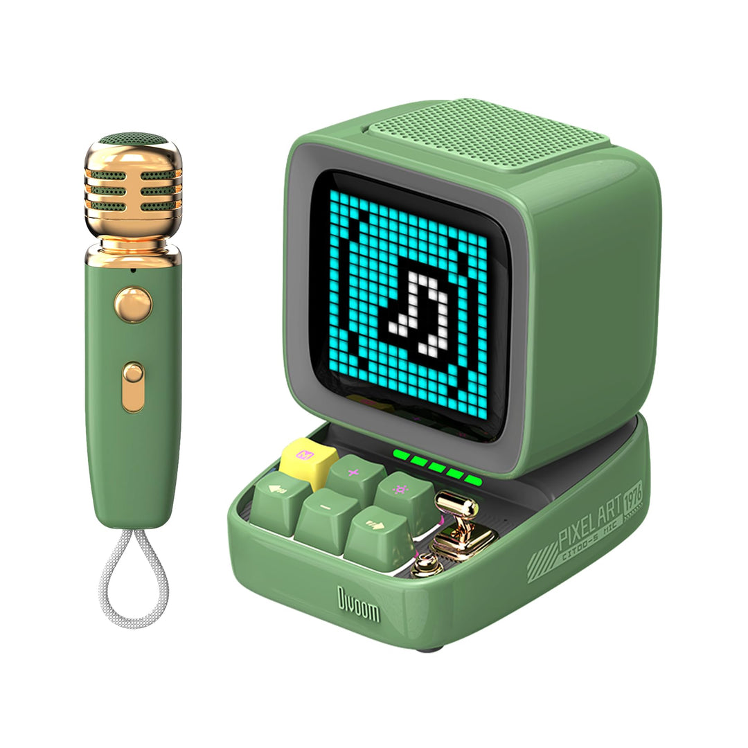 Divoom DitooMic Bluetooth-Lautsprecher-Mikrofon, Karaoke-Funktion, Grün