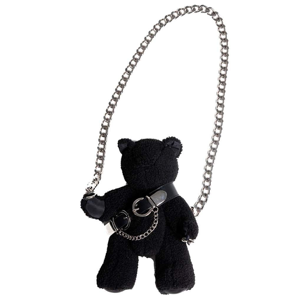 VALICLUD Umhängetasche mit Kettenriemen Stofftier Geldbörse Teddybär Geldbörse Gothic Geldbörsen Und