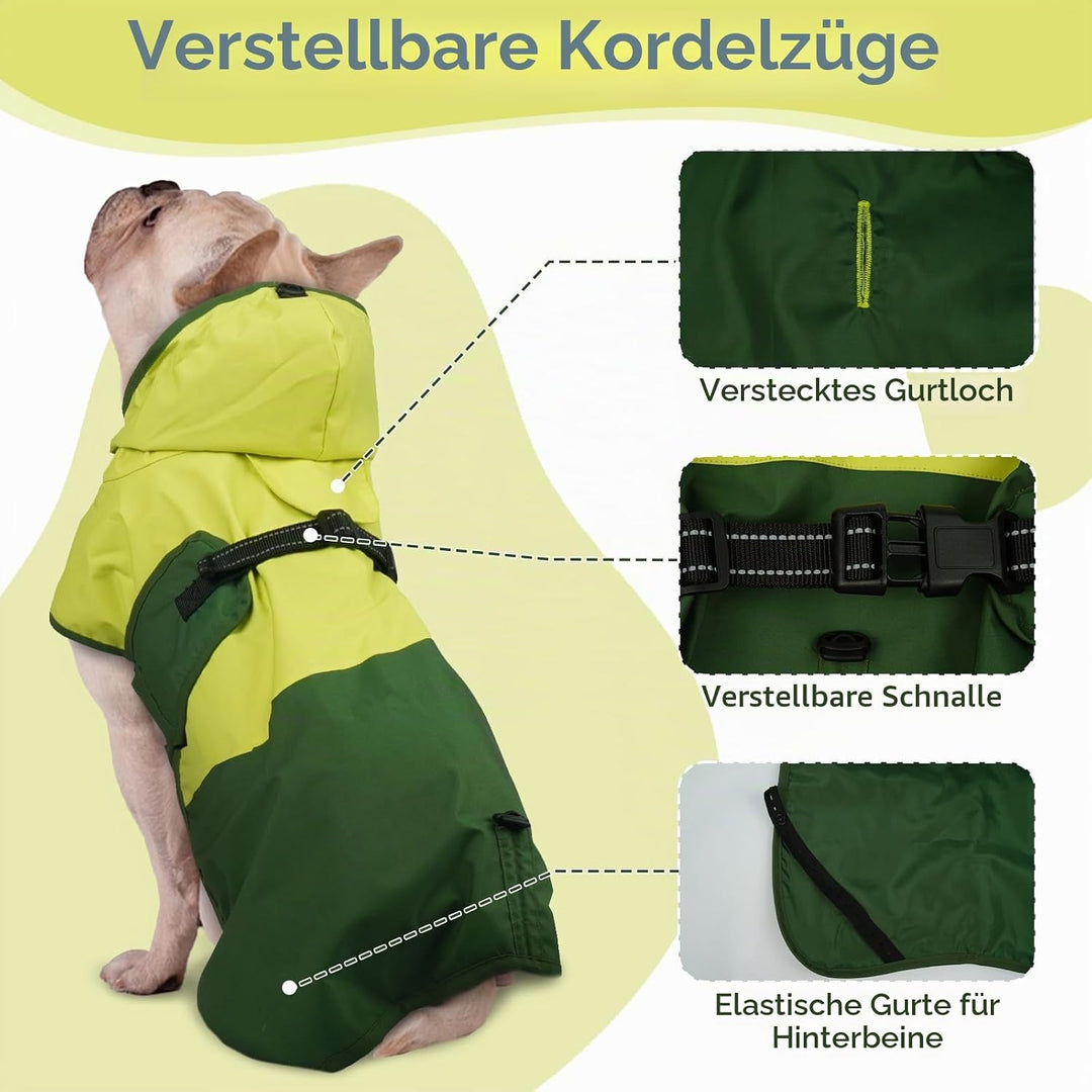 Regenjacke Hund, Wasserdicht Hundejacke Regenjacke Verstellbarer Hunde Regenschutz Hunde-Cape-Regenm