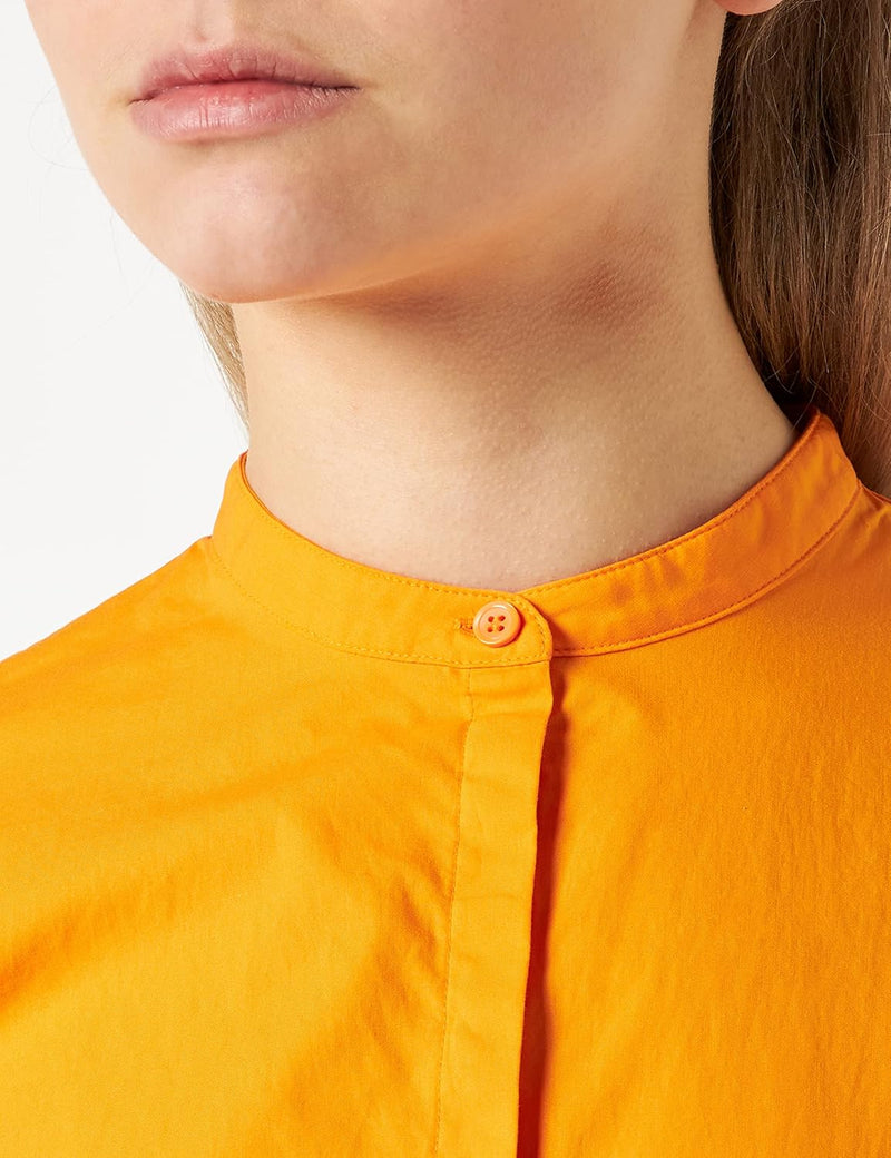 BOSS Damen C Befelina Kragenlose Relaxed-Fit Bluse mit Print der Saison, Medium Orange815