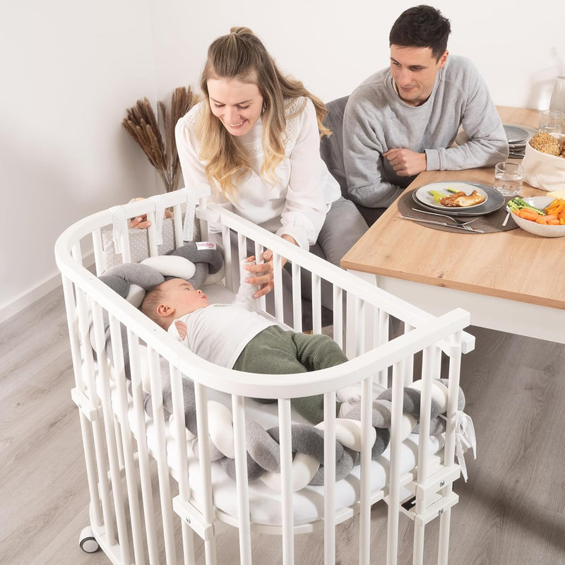 babybay Rollensatz Spezial mit Stossschutz passend für alle Modelle, schiefergrau lackiert