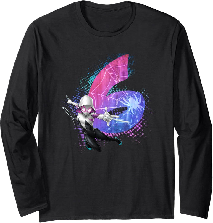 Marvel Ghost-Spider Gwen Stacy 6th Birthday Graphic Langarmshirt