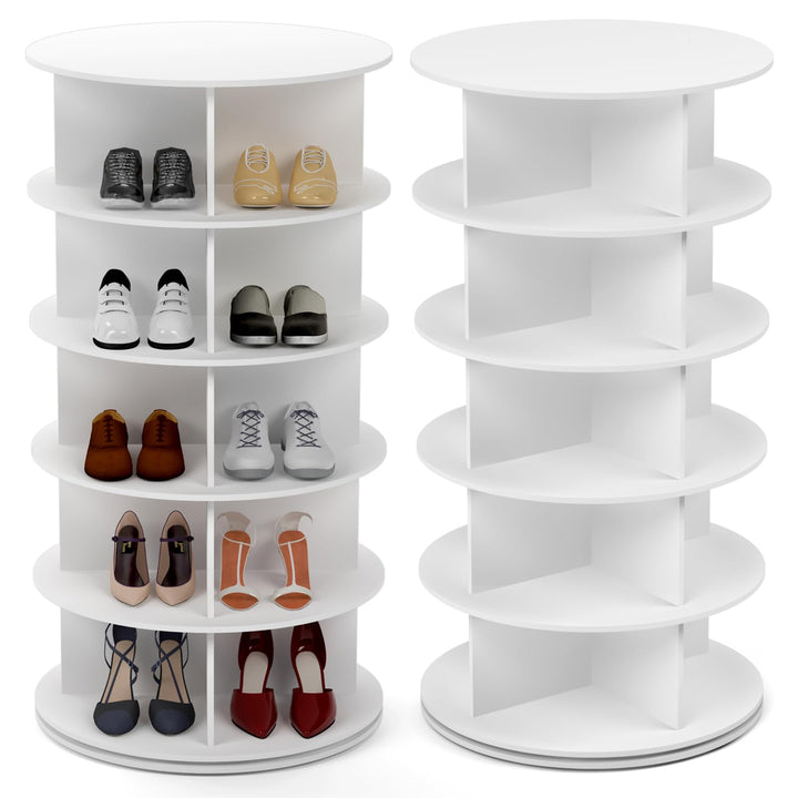 PTUWODS Drehbares schuhschrank, drehbares 360-Grad-Schuhregal, Aufbewahrung, rundes Karussell, verti