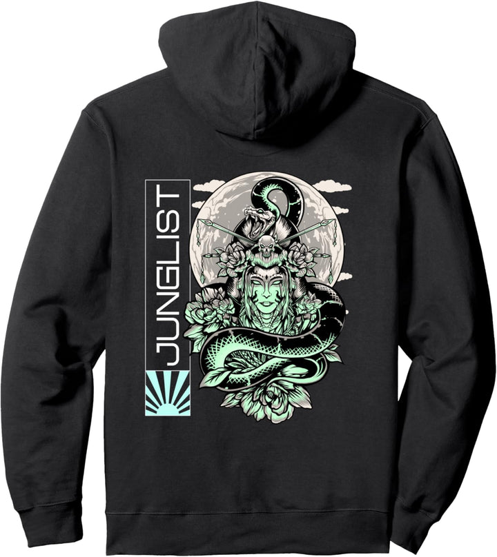 Jungle 174 BPM DnB Music Liquid EDM Drum And Bass Snake Pullover Hoodie