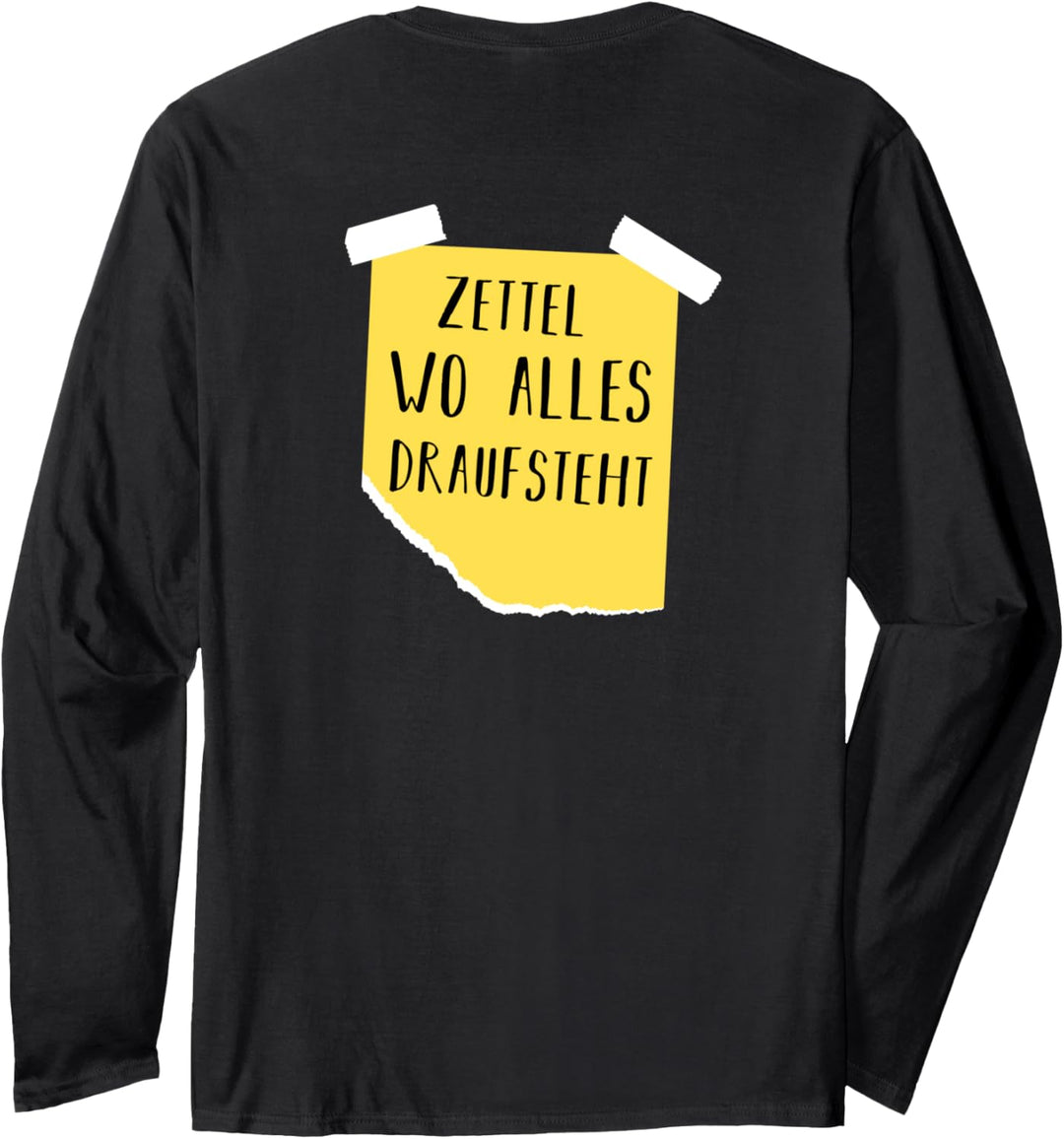 Ich suche meinen Zettel wo alles drauf steht Langarmshirt