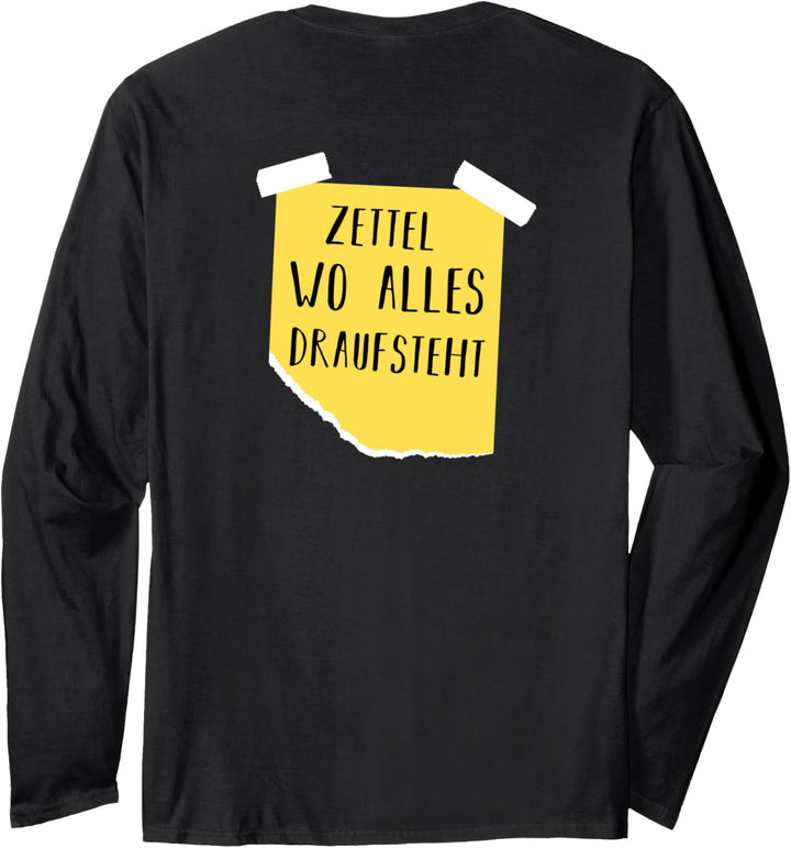 Ich suche meinen Zettel wo alles drauf steht Langarmshirt