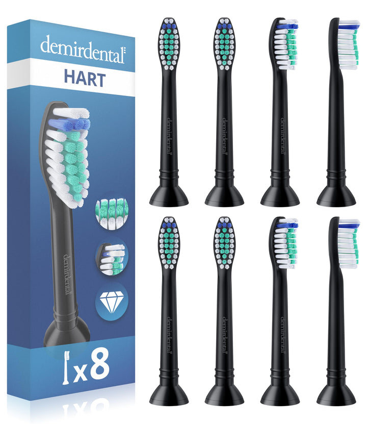 8er demirdental Ersatzbürsten passend für Philips Sonicare, Harte Aufsätze & Aufsteckbürsten, harte