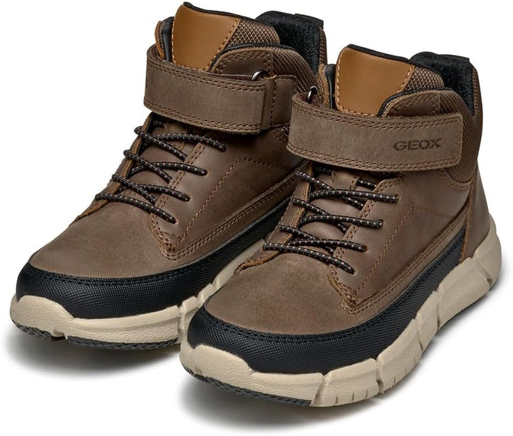 Geox Jungen J Flexyper Boy Sneaker 28 EU Dk Brown, 28 EU Dk Brown