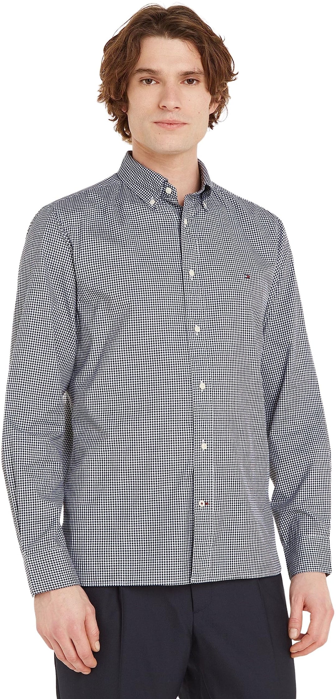 Tommy Hilfiger Herren Flex Poplin Rf Shirt Freizeithemden M Blau (Desert Sky / Optic White), M Blau