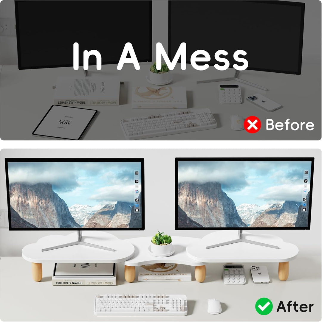AFOOYO Dual-Monitor-Ständer, Regenbogen-Cloud-Desktop-Computerständer für 2 Monitore, verstellbare L
