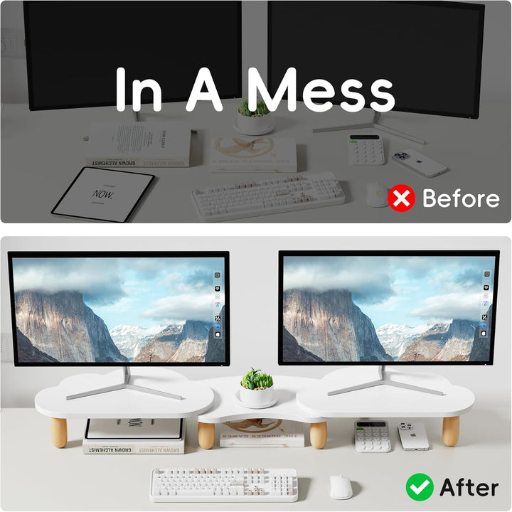 AFOOYO Dual-Monitor-Ständer, Regenbogen-Cloud-Desktop-Computerständer für 2 Monitore, verstellbare L