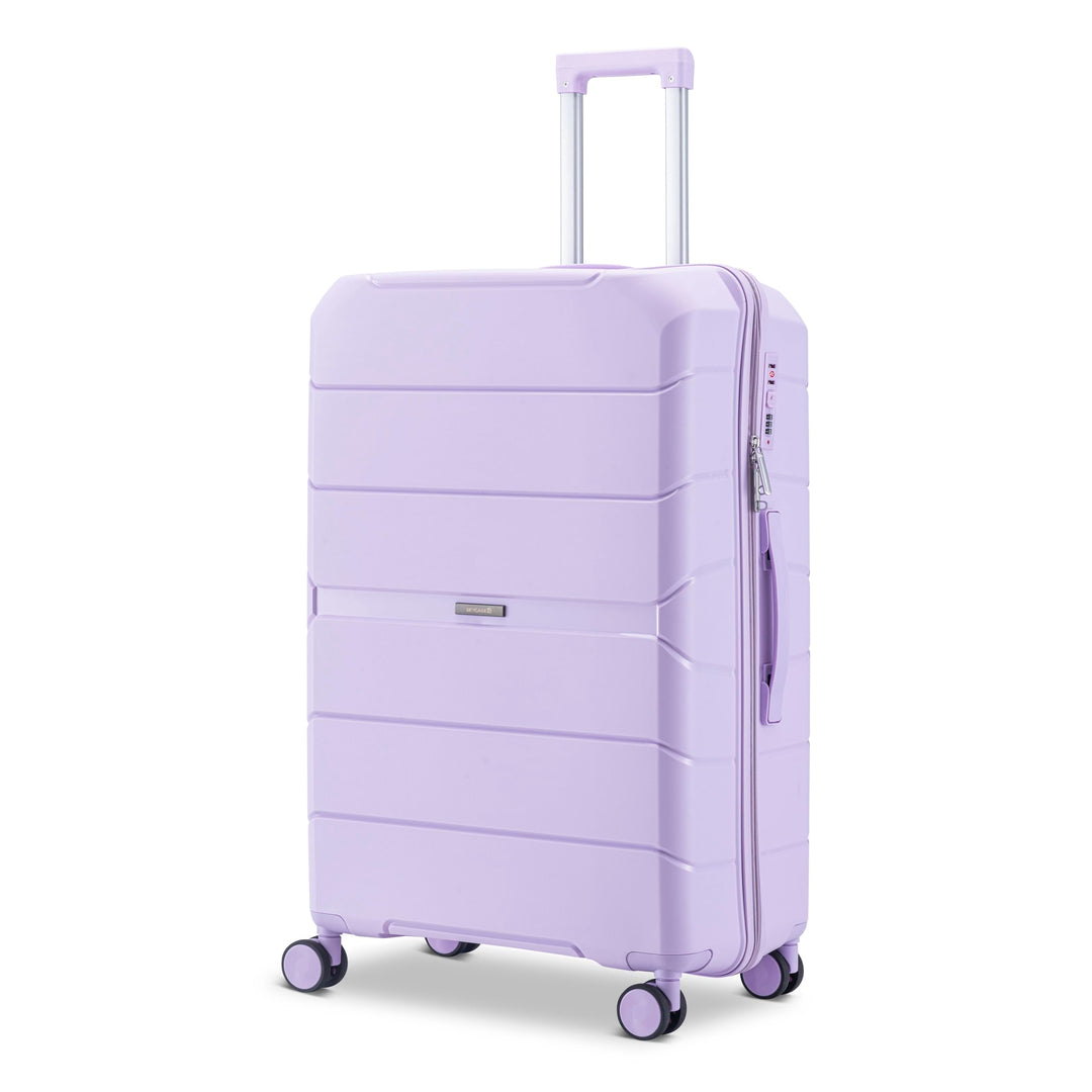 Urban Adventurer Reisekoffer 79L – Violett – Trolley mittelgross Hartschale mit Zahlenschloss & 4 Ro