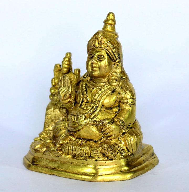 eSplanade Brass Lord Narasimha/God Narsingh with Prahlad Idol Murti Statue (Laxmi Kuber), Laxmi Kube