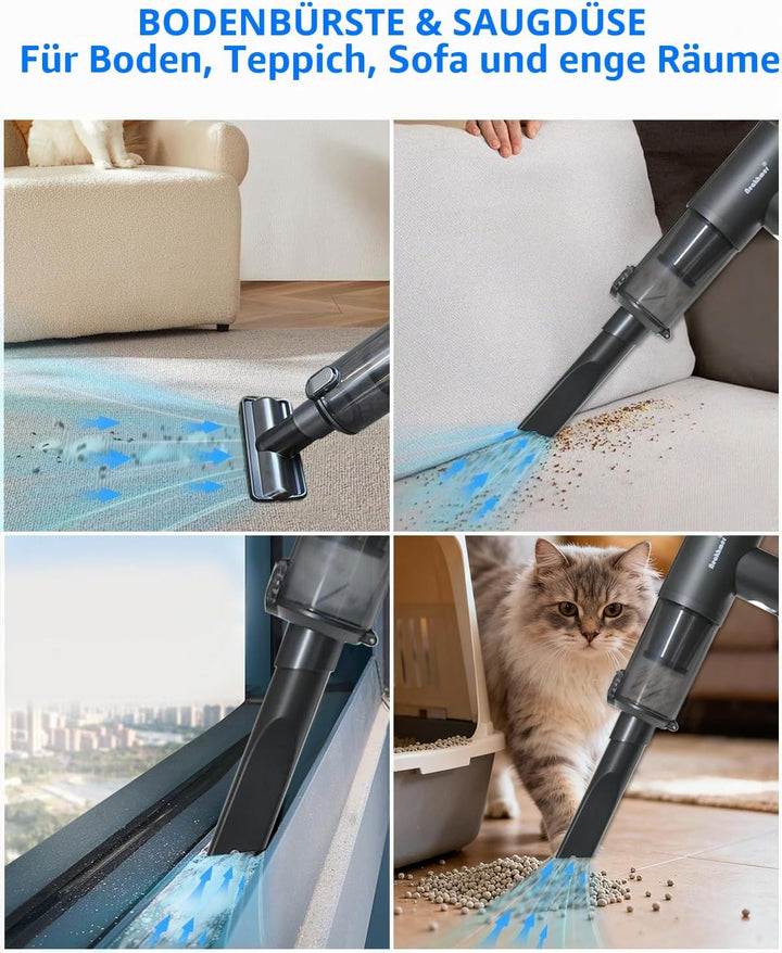 Neakhmer N9-Pro Tragbarer Kabelloser Handstaubsauger: 4-in-1 Akku Staubsauger Auto mit Bürstenlosem