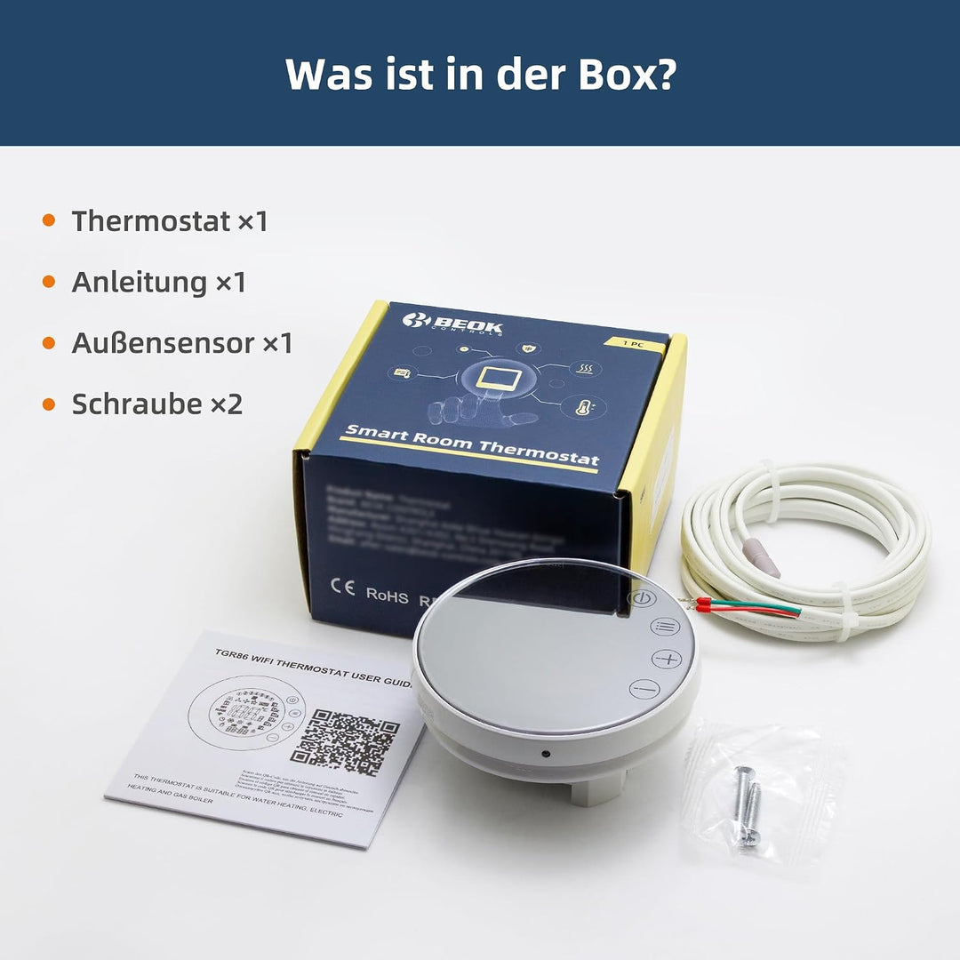 Beok Smart fussbodenheizung Thermostat, Programmierbare WiFi Thermostate für unterFussboden Elektris