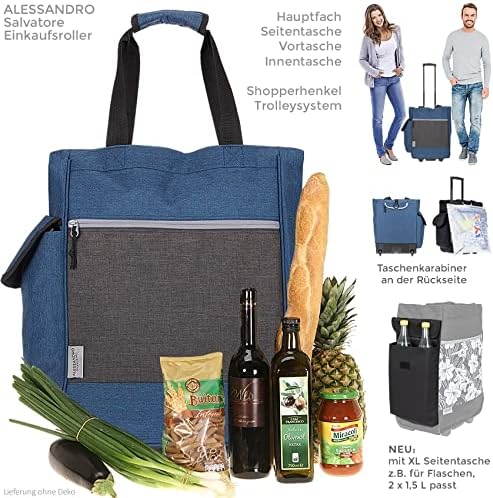 Alessandro Einkaufsroller Shoppingtrolley Einkaufstrolley (12894 Dark Blue), XL