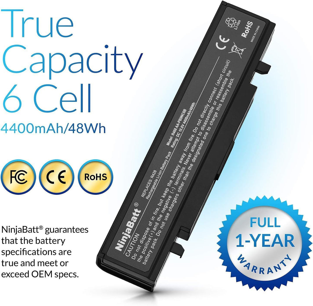 NinjaBatt Akku Samsung AA-PB9NC6B AA-PB9NS6B für Serie 3 und R-Series R730 R540 AA-PB9NC6W R530 R780